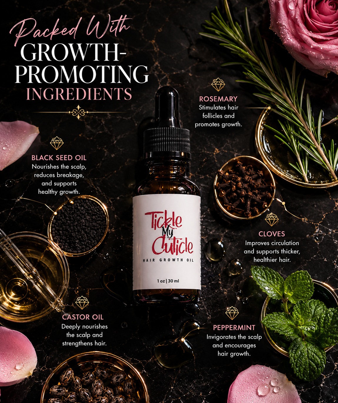 Tickle My Cuticle Hair Growth Oil – Strengthen, Repair & Restore Healthy Hair